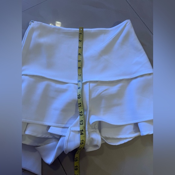 ENDLESS ROSE FLOUNCE WAIST TIE MINI SKORT ruffle white zipper size M - Picture 9 of 15